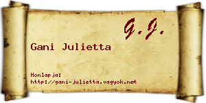 Gani Julietta névjegykártya